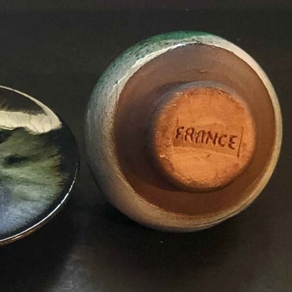 Vintage Ceramic Oil or Perfume Bottle with Saucer Made in France - Picture 6 of 11